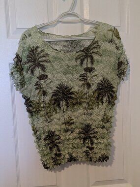 Vintage popcorn top with palm trees